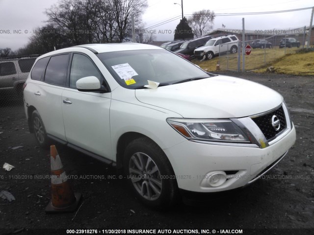 5N1AR2MN7FC620021 - 2015 NISSAN PATHFINDER S/SV/SL/PLATINUM WHITE photo 1