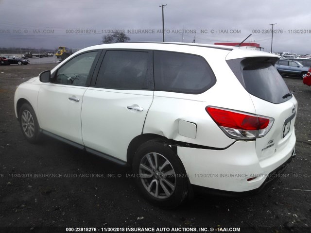 5N1AR2MN7FC620021 - 2015 NISSAN PATHFINDER S/SV/SL/PLATINUM WHITE photo 3