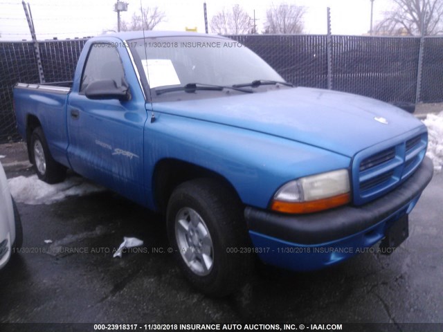 1B7FL26X41S188822 - 2001 DODGE DAKOTA BLUE photo 1