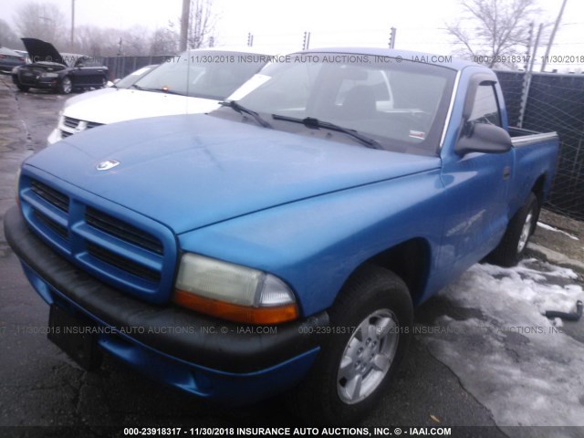 1B7FL26X41S188822 - 2001 DODGE DAKOTA BLUE photo 2