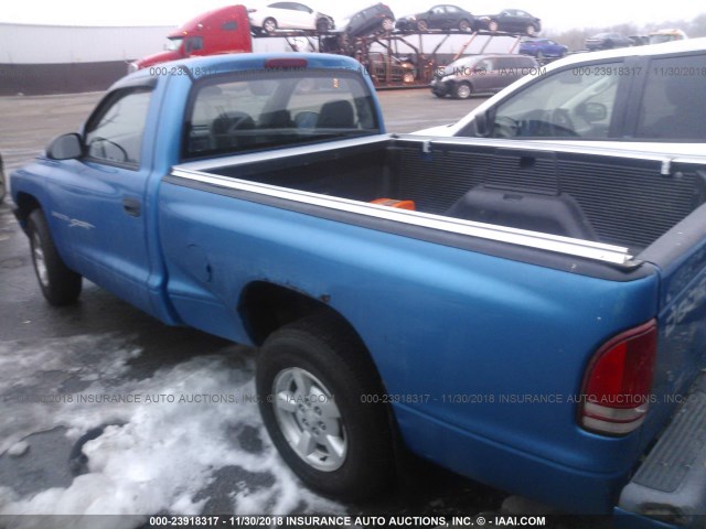 1B7FL26X41S188822 - 2001 DODGE DAKOTA BLUE photo 3