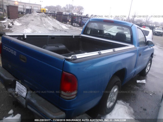 1B7FL26X41S188822 - 2001 DODGE DAKOTA BLUE photo 4