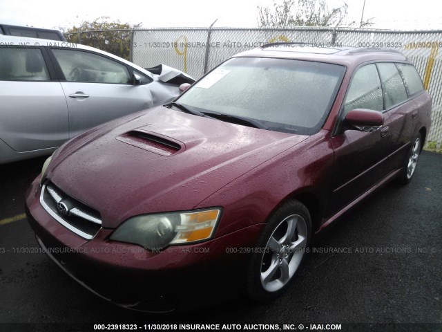 4S3BP676054318623 - 2005 SUBARU LEGACY GT LIMITED RED photo 2