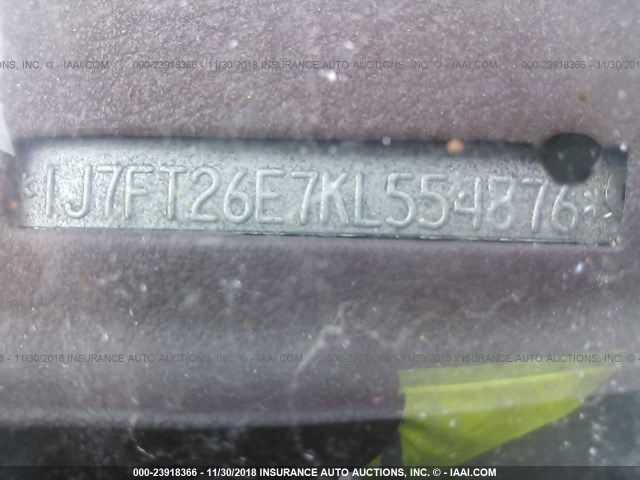 1J7FT26E7KL554876 - 1989 JEEP COMANCHE GRAY photo 9