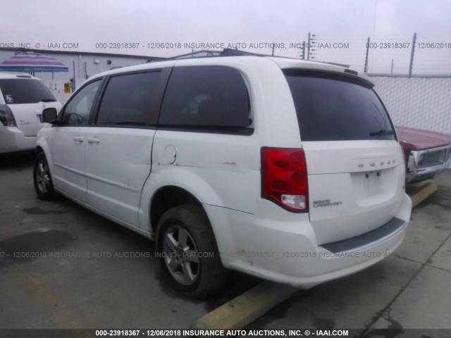 2C4RDGCG5CR146661 - 2012 DODGE GRAND CARAVAN SXT WHITE photo 3