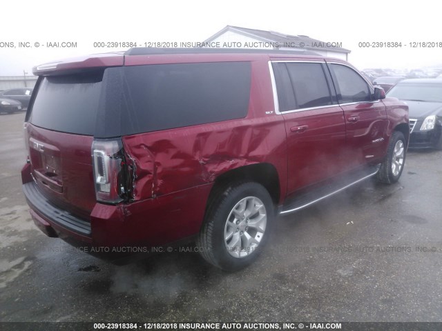 1GKS1HKC7FR196927 - 2015 GMC YUKON XL C1500 SLT RED photo 4