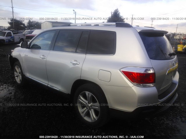 5TDDK3EH7DS221710 - 2013 TOYOTA HIGHLANDER LIMITED SILVER photo 3