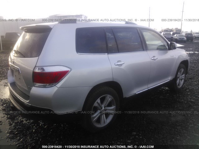 5TDDK3EH7DS221710 - 2013 TOYOTA HIGHLANDER LIMITED SILVER photo 4