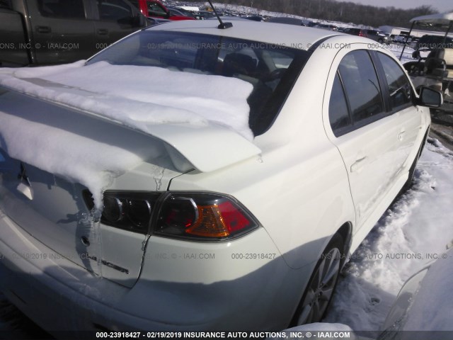 JA32U8FWXEU017958 - 2014 MITSUBISHI LANCER GT WHITE photo 4