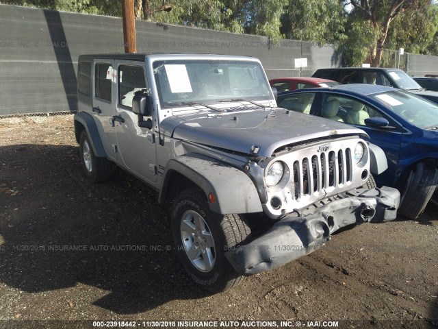 1C4BJWDG8FL504237 - 2015 JEEP WRANGLER UNLIMITE SPORT GRAY photo 1