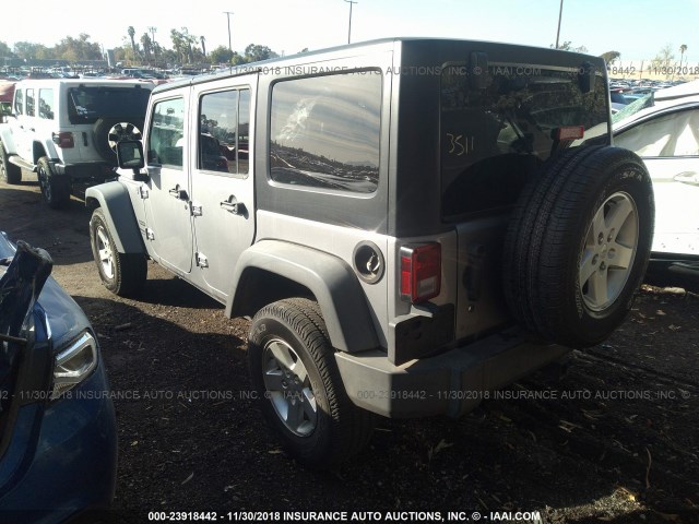 1C4BJWDG8FL504237 - 2015 JEEP WRANGLER UNLIMITE SPORT GRAY photo 3