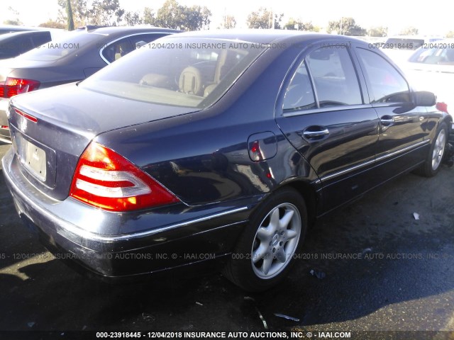 WDBRF61J63A512763 - 2003 MERCEDES-BENZ C 240 BLUE photo 4