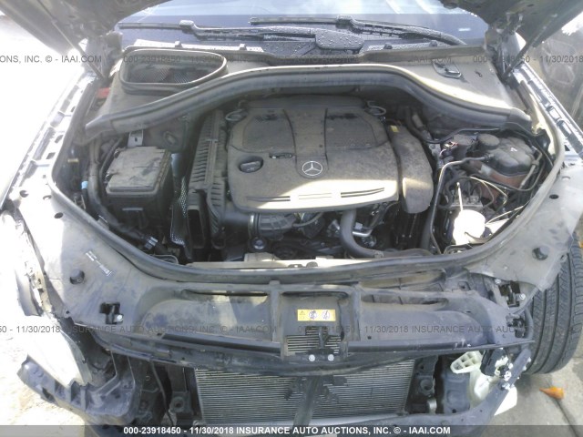 4JGDA5JB6FA599125 - 2015 MERCEDES-BENZ ML 350 GRAY photo 10