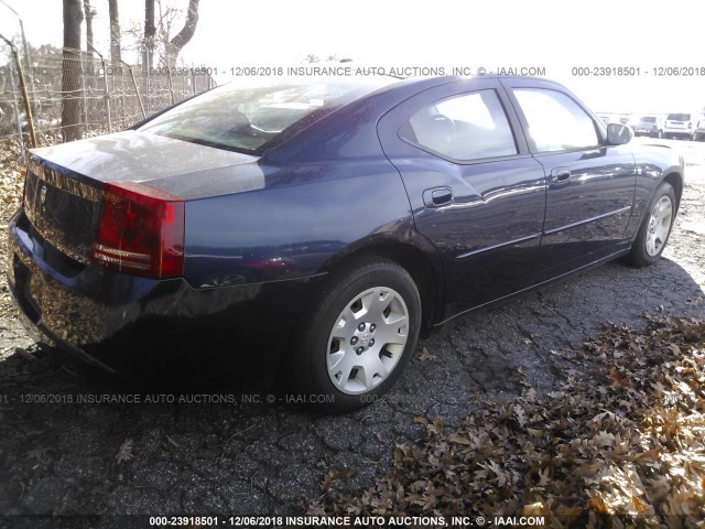 2B3LA43R46H314736 - 2006 DODGE CHARGER SE/SXT BLUE photo 4