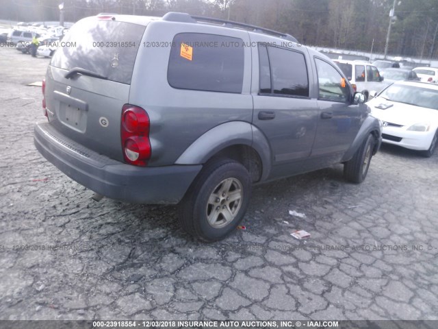 1D4HD38K26F187720 - 2006 DODGE DURANGO SXT GRAY photo 4