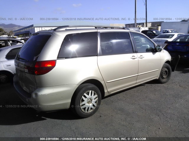 5TDZA23CX4S189796 - 2004 TOYOTA SIENNA CE/LE GOLD photo 4