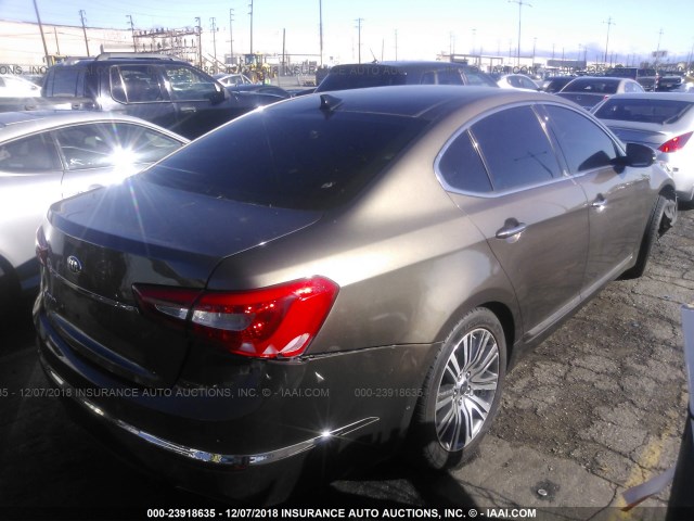 KNALN4D72E5155010 - 2014 KIA CADENZA PREMIUM/LIMITED GRAY photo 4