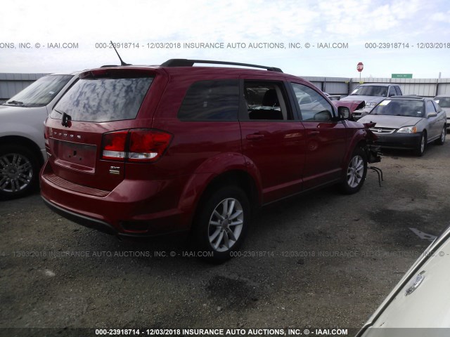 3C4PDCBG6HT509314 - 2017 DODGE JOURNEY SXT RED photo 4