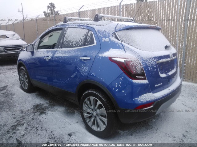 KL4CJESB8JB595542 - 2018 BUICK ENCORE PREFERRED BLUE photo 3