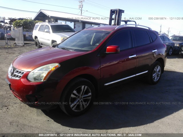 JN8AS5MT4CW290586 - 2012 NISSAN ROGUE S/SV RED photo 2