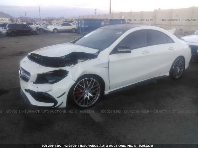 WDDSJ5CB8JN565798 - 2018 MERCEDES-BENZ CLA 45 AMG WHITE photo 2