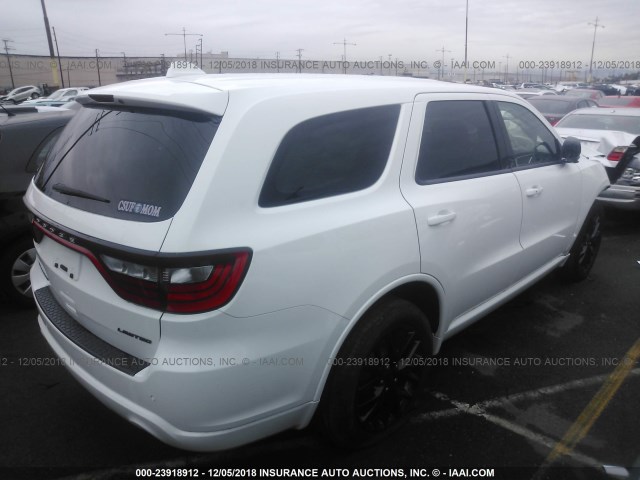 1C4RDHDG1GC330823 - 2016 DODGE DURANGO LIMITED WHITE photo 4