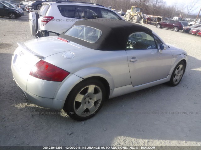 TRUUT28N011037376 - 2001 AUDI TT QUATTRO SILVER photo 4