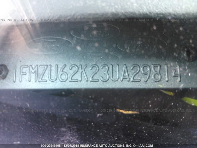 1FMZU62K23UA29814 - 2003 FORD EXPLORER XLS/XLS SPORT GREEN photo 9