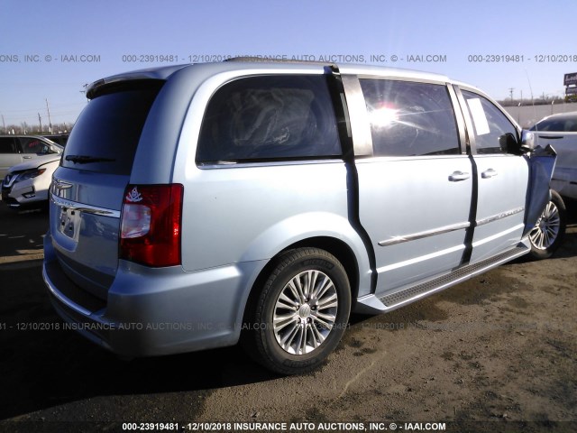 2C4RC1CG0DR542286 - 2013 CHRYSLER TOWN & COUNTRY TOURING L Light Blue photo 4