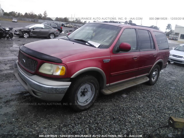 1FMRU17WX2LA91366 - 2002 FORD EXPEDITION EDDIE BAUER RED photo 2