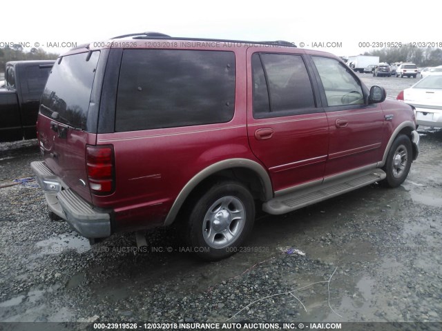 1FMRU17WX2LA91366 - 2002 FORD EXPEDITION EDDIE BAUER RED photo 4