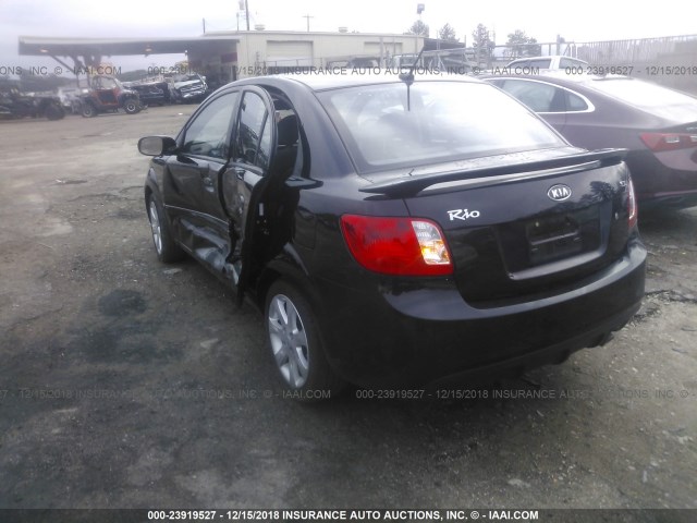 KNADH4A33A6639494 - 2010 KIA RIO LX/SX BLACK photo 3