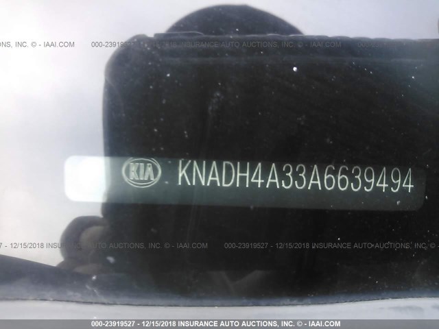 KNADH4A33A6639494 - 2010 KIA RIO LX/SX BLACK photo 9