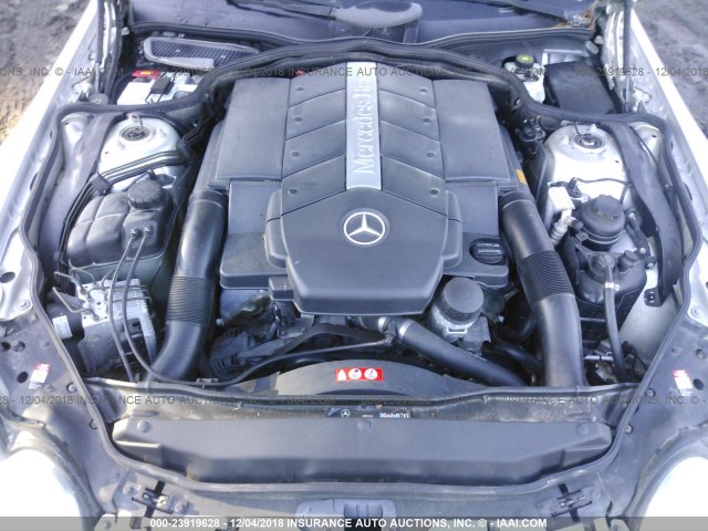 WDBSK75FX4F075556 - 2004 MERCEDES-BENZ SL 500 SILVER photo 10