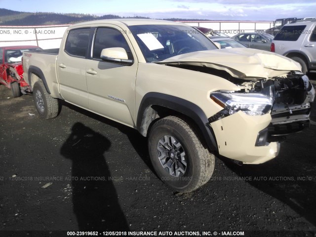 3TMDZ5BNXJM054420 - 2018 TOYOTA TACOMA DBL CAB/SR5/TRD SPORT/OR TAN photo 1