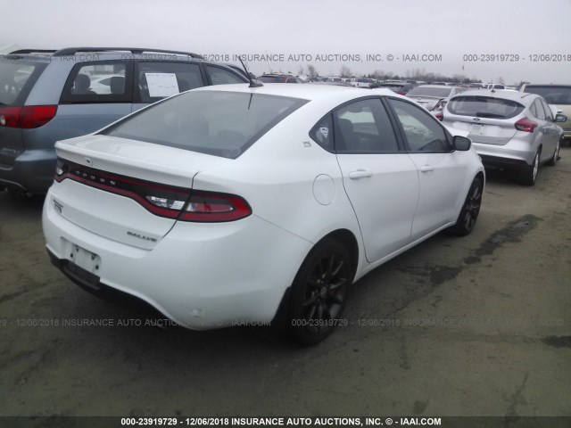 1C3CDFBB6FD278023 - 2015 DODGE DART SXT WHITE photo 4