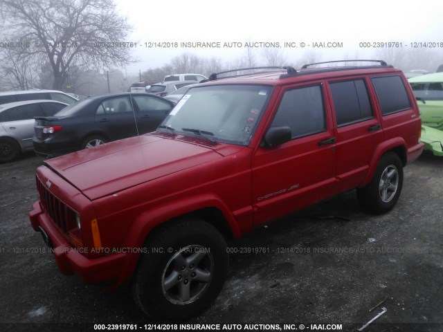 1J4FJ68S5WL107756 - 1998 JEEP CHEROKEE SPORT/CLASSIC RED photo 2