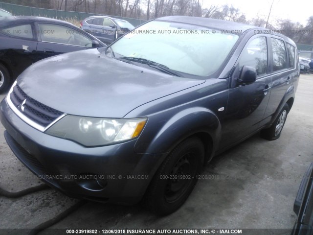 JA4MS31X27U001124 - 2007 MITSUBISHI OUTLANDER ES/LS GRAY photo 2