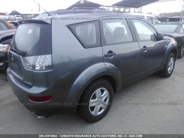 JA4MS31X27U001124 - 2007 MITSUBISHI OUTLANDER ES/LS GRAY photo 4