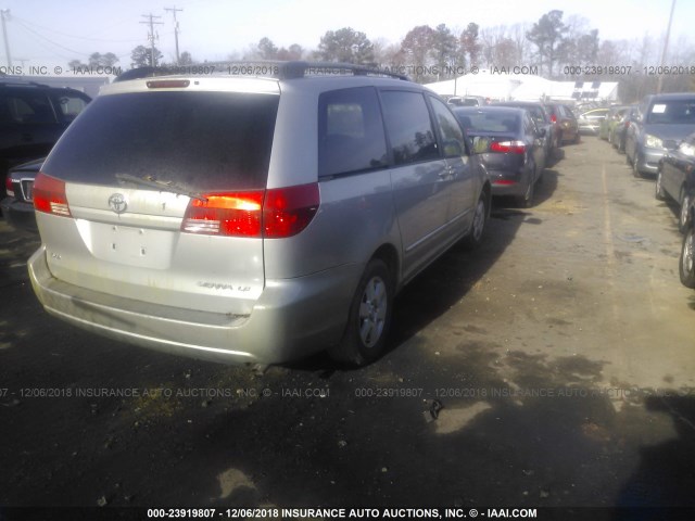 5TDZA23C84S039069 - 2004 TOYOTA SIENNA CE/LE SILVER photo 4