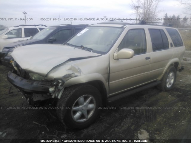 JN8DR09Y31W588186 - 2001 NISSAN PATHFINDER LE/SE/XE GOLD photo 2