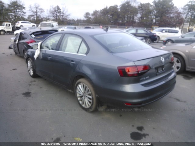 3VWL17AJ6GM359450 - 2016 VOLKSWAGEN JETTA SEL/SEL PREMIUM GRAY photo 3