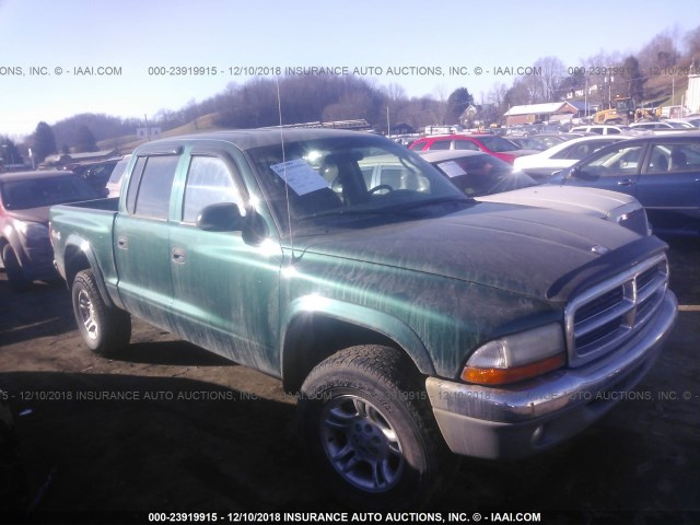 1D7HG48XX3S164362 - 2003 DODGE DAKOTA QUAD SLT GREEN photo 1