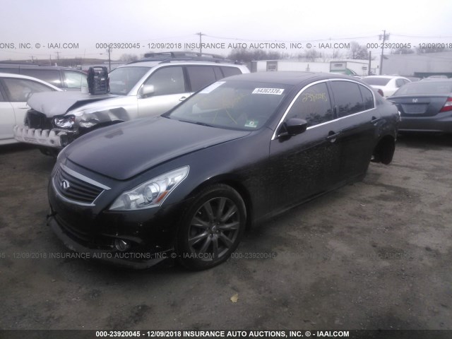 JN1CV6AR7CM670918 - 2012 INFINITI G37 BLACK photo 2