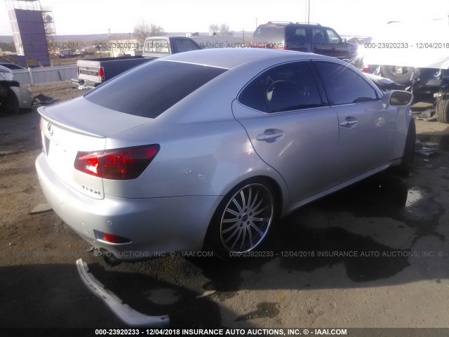 JTHBE262765007567 - 2006 LEXUS IS 350 SILVER photo 4