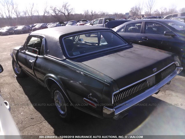 8F93F552269 - 1968 MERCURY COUGAR GREEN photo 3