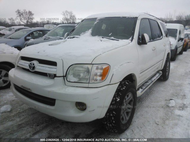 5TDBT44A66S276439 - 2006 TOYOTA SEQUOIA SR5 WHITE photo 2