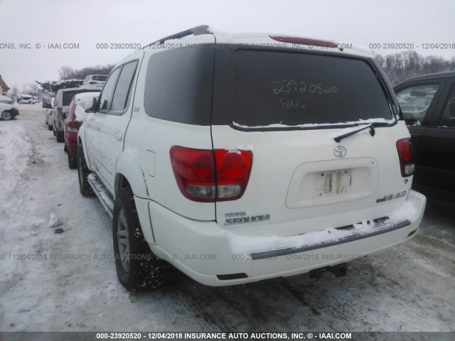 5TDBT44A66S276439 - 2006 TOYOTA SEQUOIA SR5 WHITE photo 3