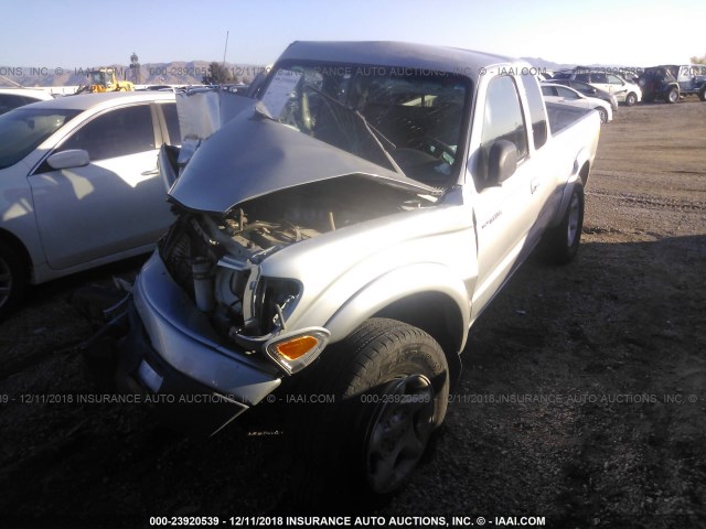 5TEWN72N84Z347837 - 2004 TOYOTA TACOMA XTRACAB SILVER photo 2