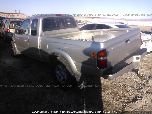 5TEWN72N84Z347837 - 2004 TOYOTA TACOMA XTRACAB SILVER photo 3